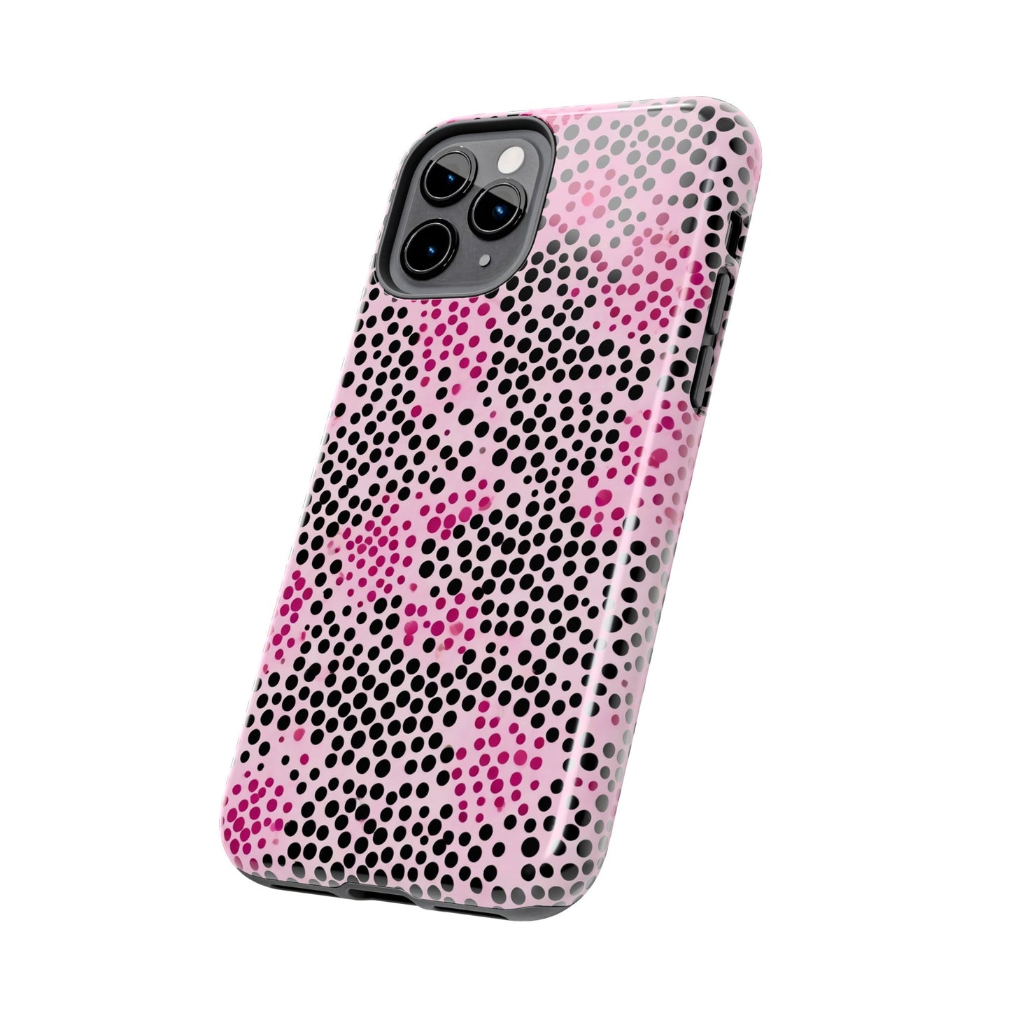 Pink and Black Dot Design Tough Phone Case
