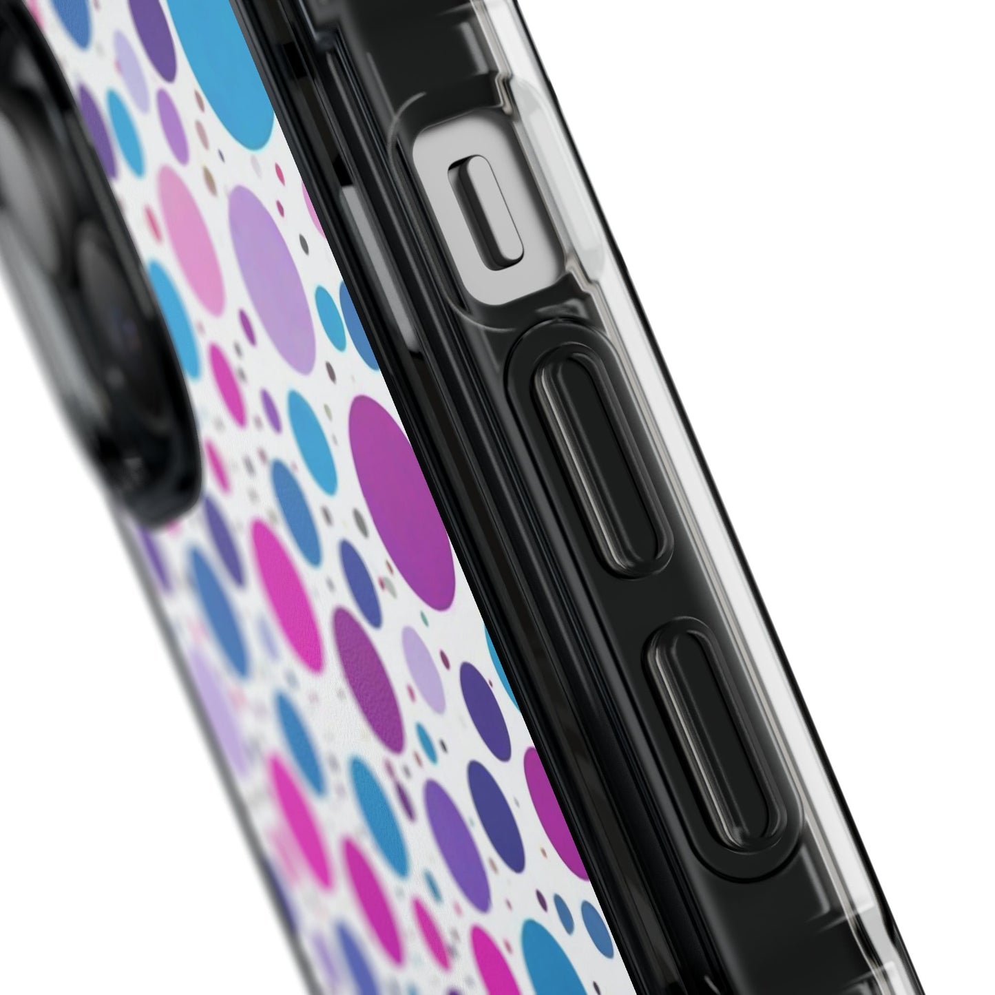 Polka Dot Design Magnetic Clear Impact Case for iPhone 16 15 14