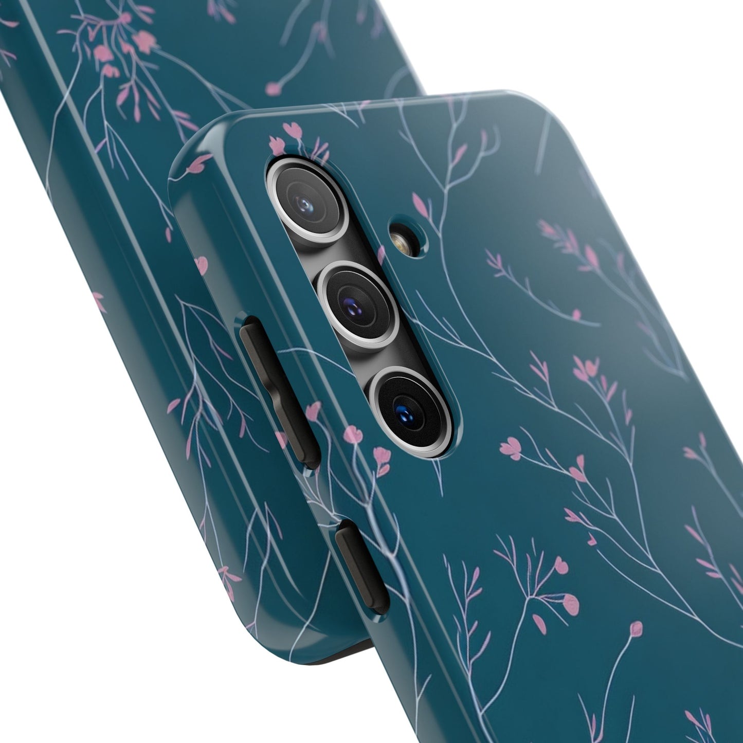 Teal Floral Tough Phone Case