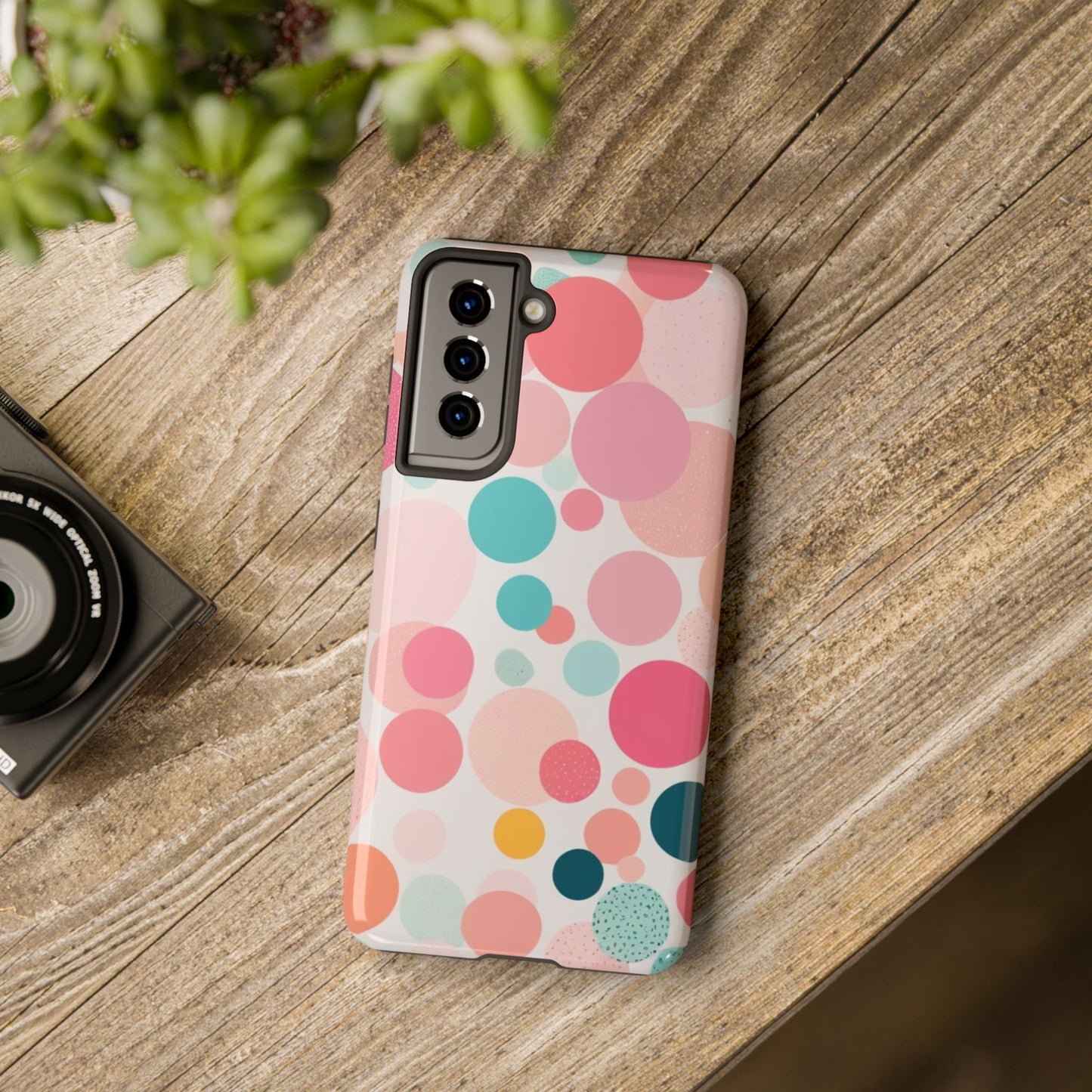 Pink Polka Dot Phone Case for iPhone 16 15 14 13 12 11 X 8 7 Samsung Galaxy S24 S23 S22 S21