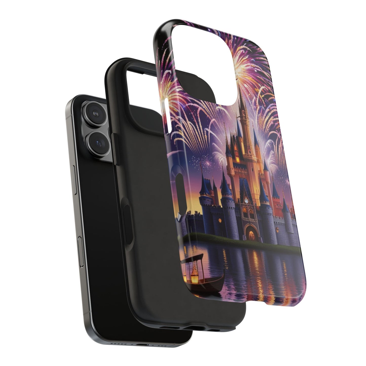 Magical Castle and Fireworks Tough Phone Case for iPhone 16 15 14 13 12 11 X 8 7 Samsung Galaxy S24 S23 S22 S21