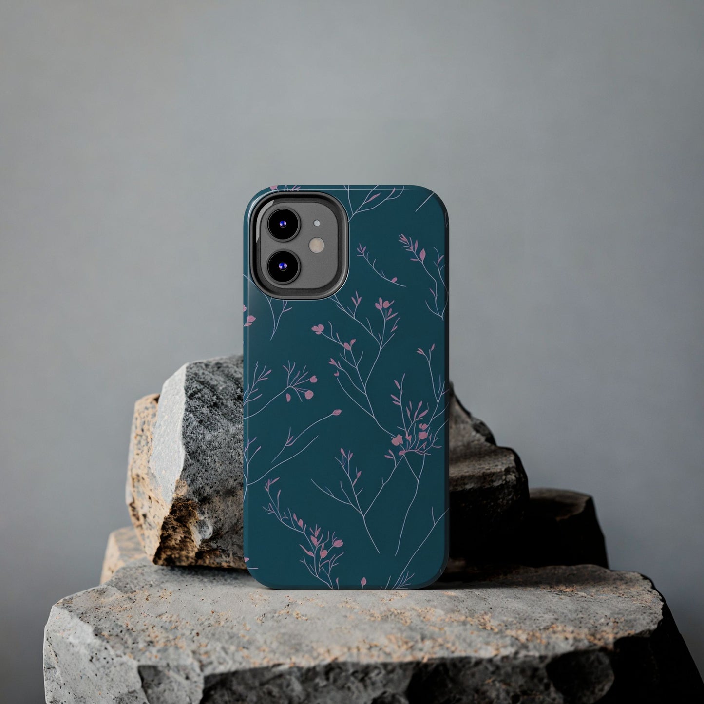 Teal Floral Tough Phone Case