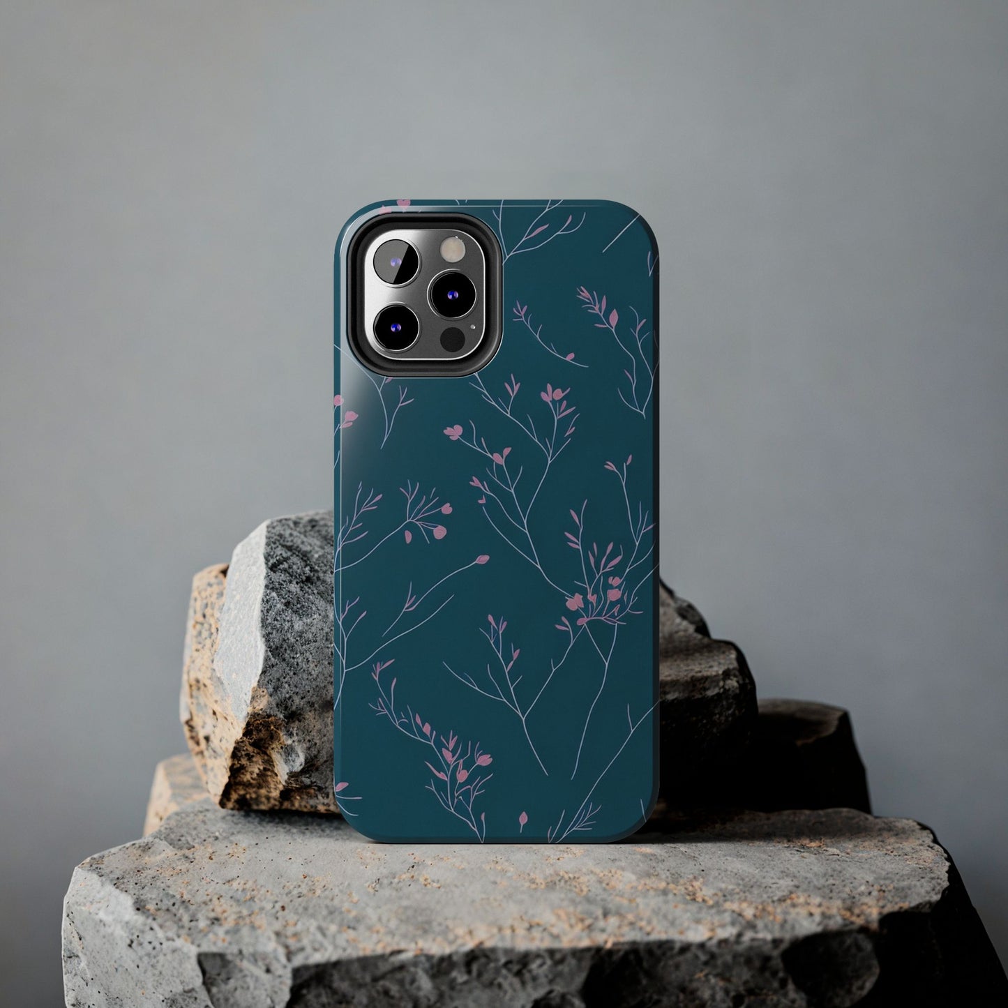 Teal Floral Tough Phone Case