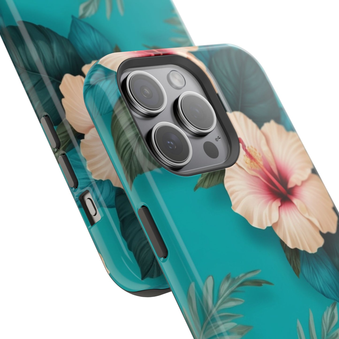 Tropical Floral Magnetic Tough Phone Case for iPhone 16 15 14 13