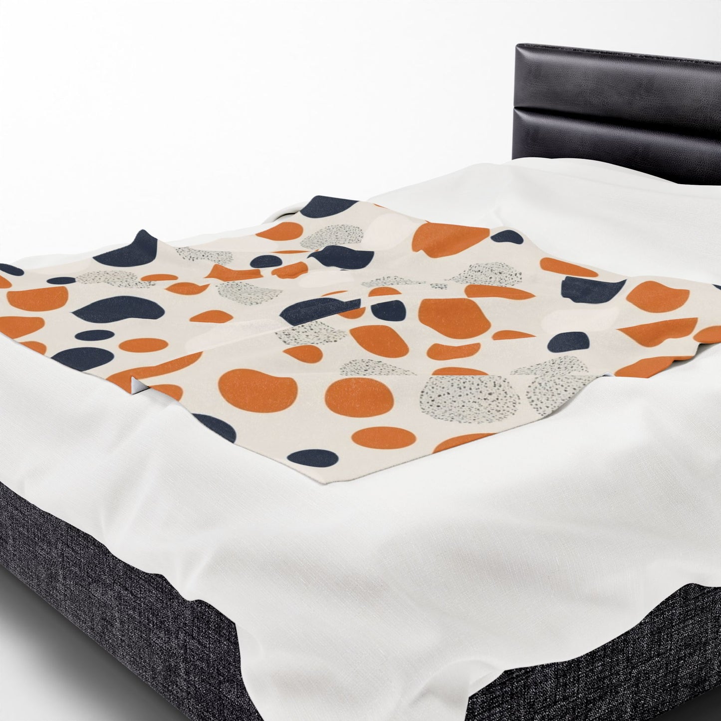 Orange Polka Dot Cozy Velveteen Blanket