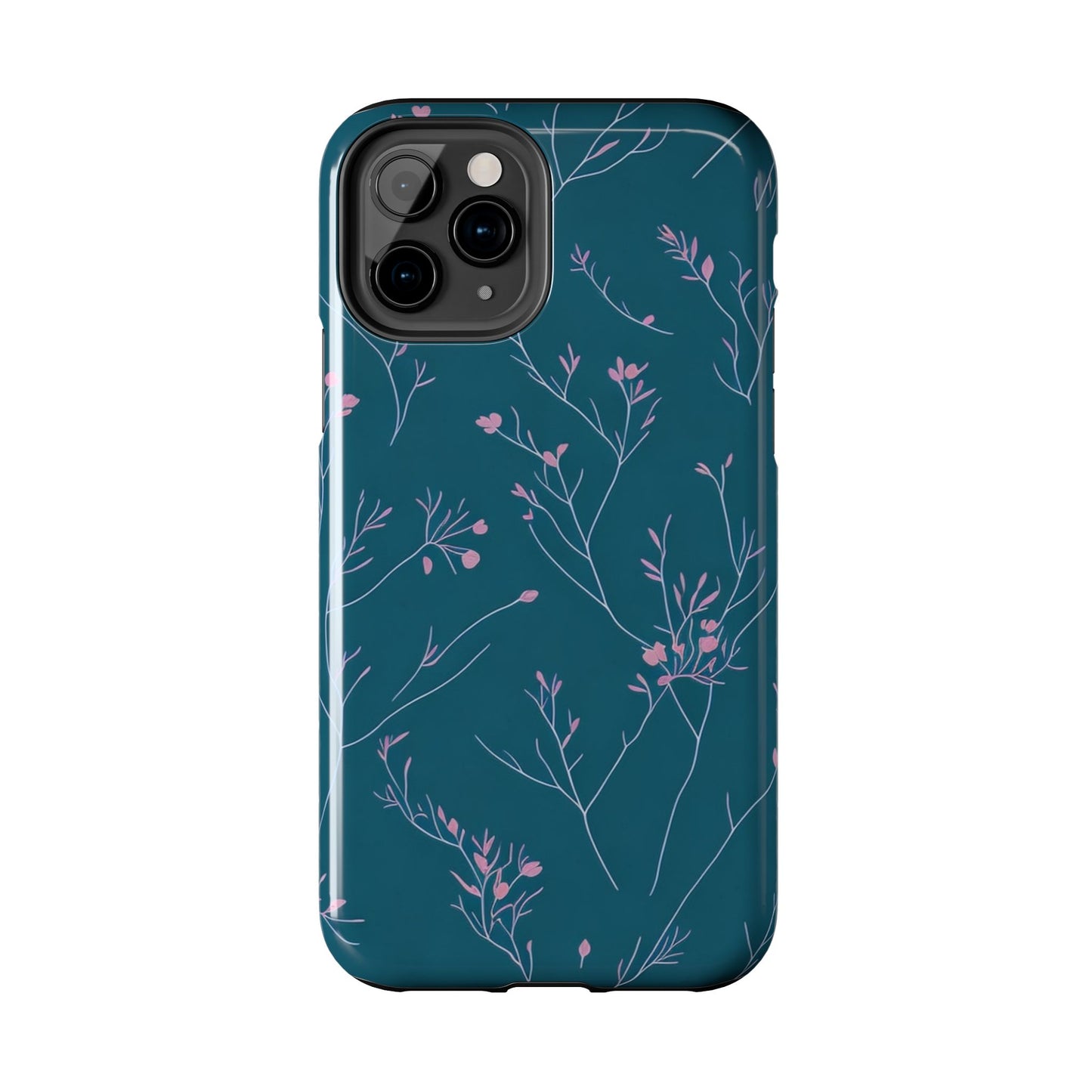 Teal Floral Tough Phone Case