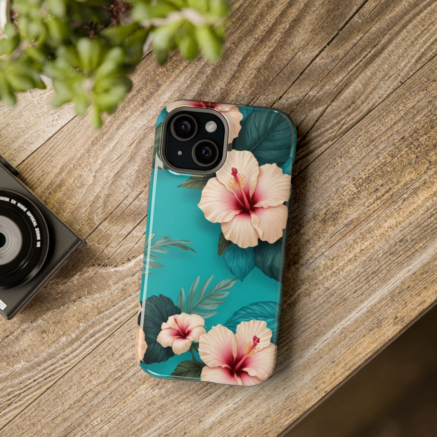 Tropical Floral Magnetic Tough Phone Case for iPhone 16 15 14 13