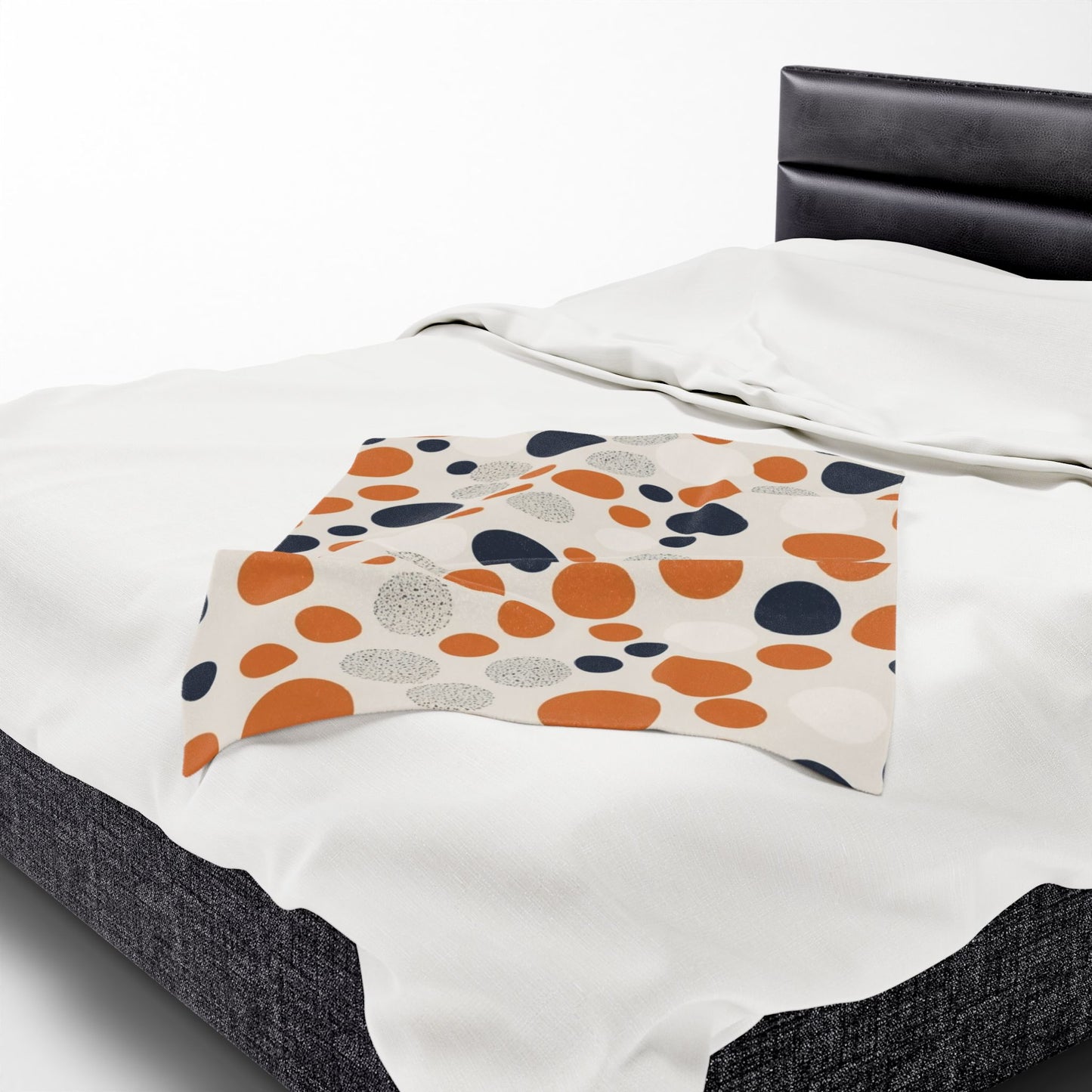 Orange Polka Dot Cozy Velveteen Blanket