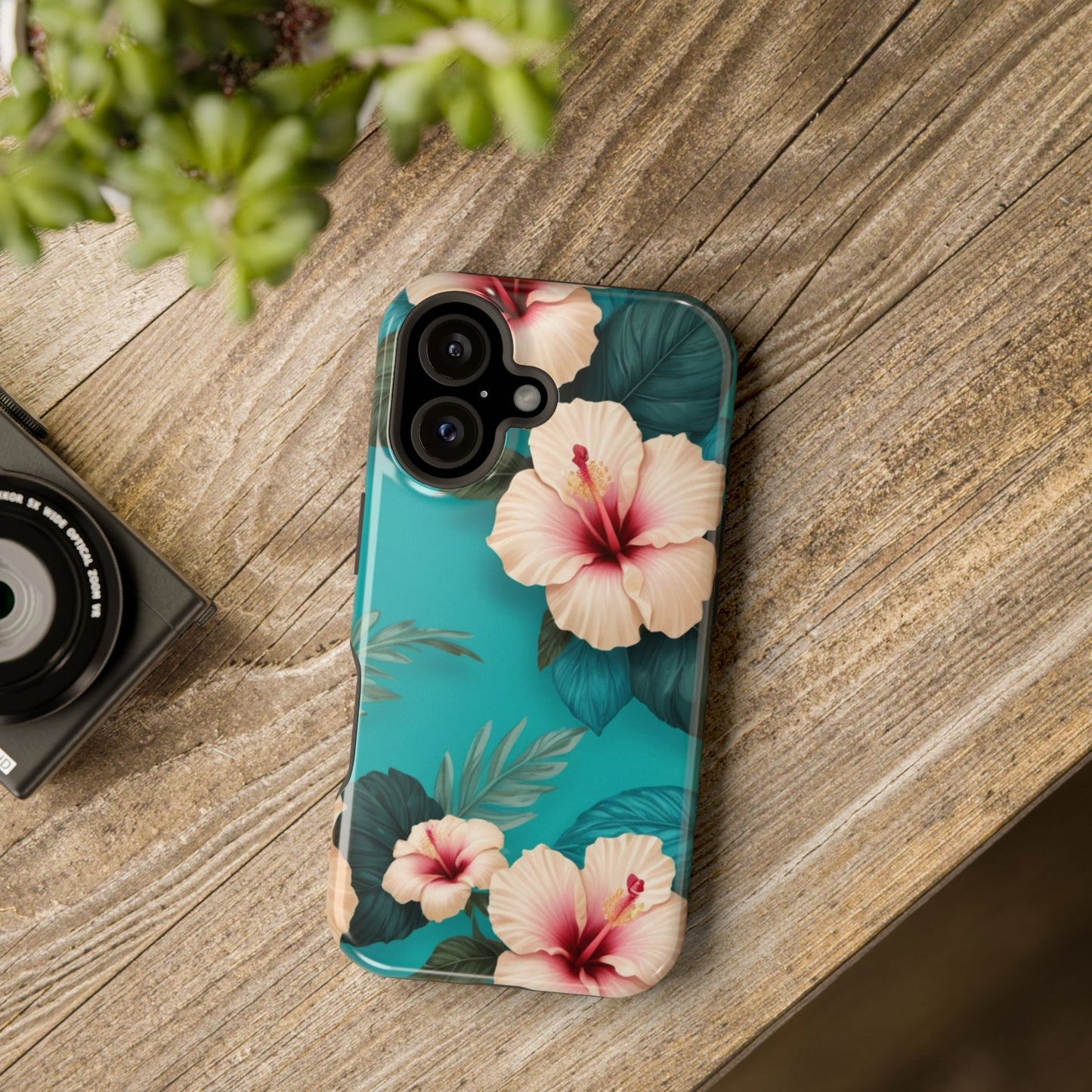 Tropical Floral Magnetic Tough Phone Case for iPhone 16 15 14 13