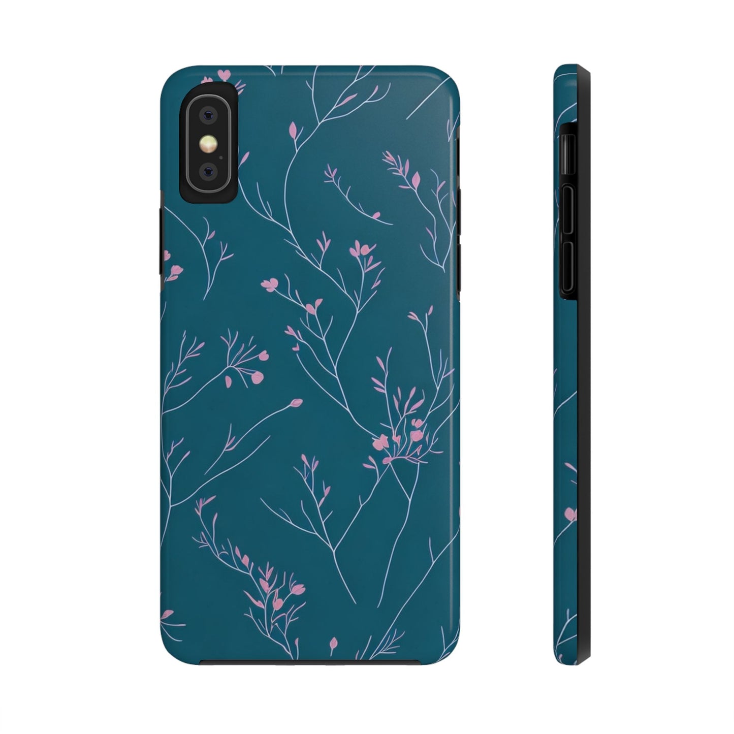 Teal Floral Tough Phone Case