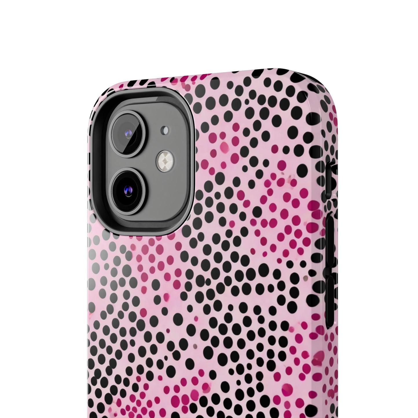 Pink and Black Dot Design Tough Phone Case