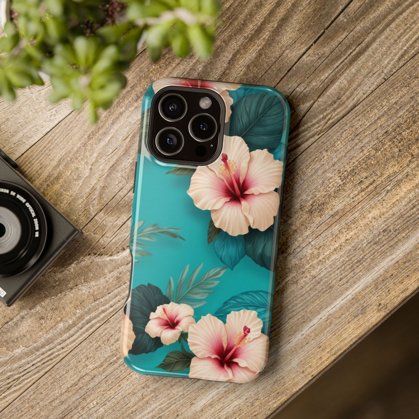 Tropical Floral Magnetic Tough Phone Case for iPhone 16 15 14 13
