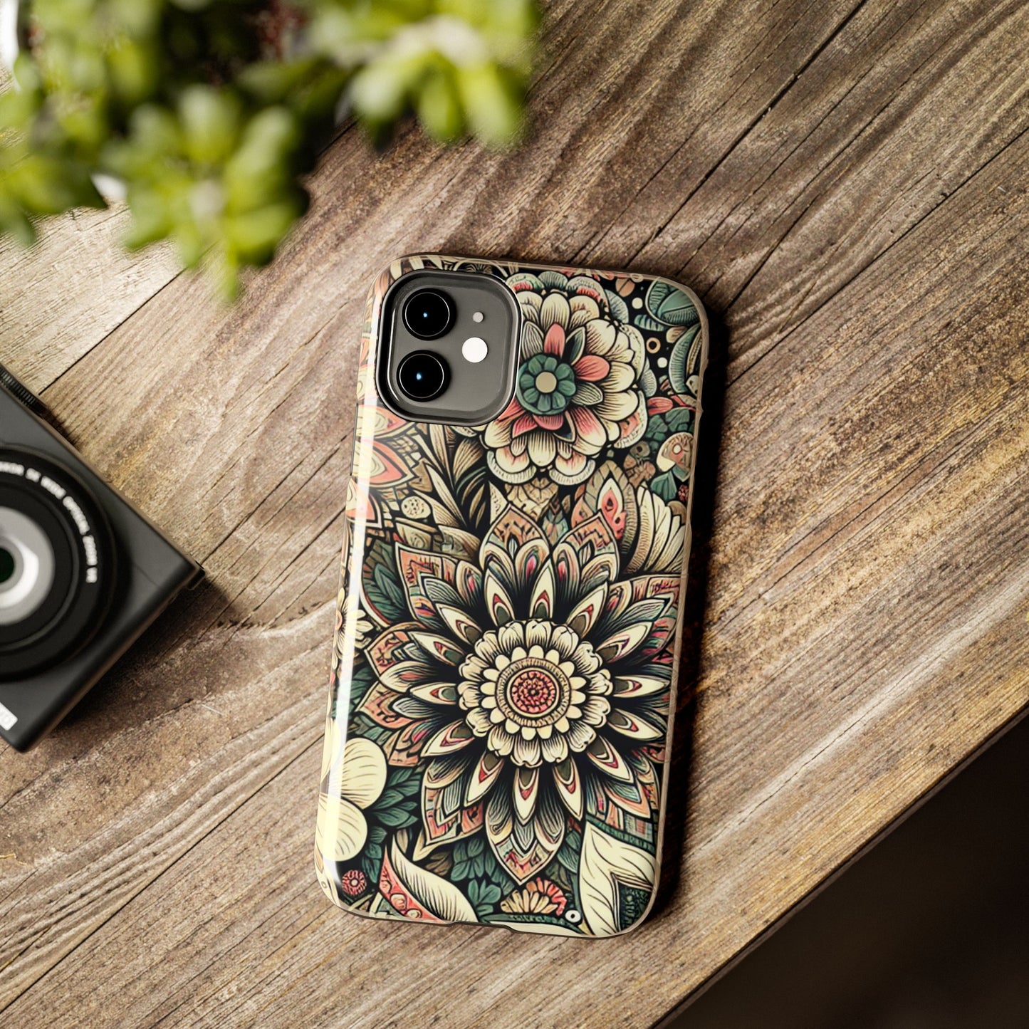 Boho Floral Tough Case for iPhone 16 15 14 13 12 11 X 8 7 Samsung Galaxy S24 S23 S22 S21
