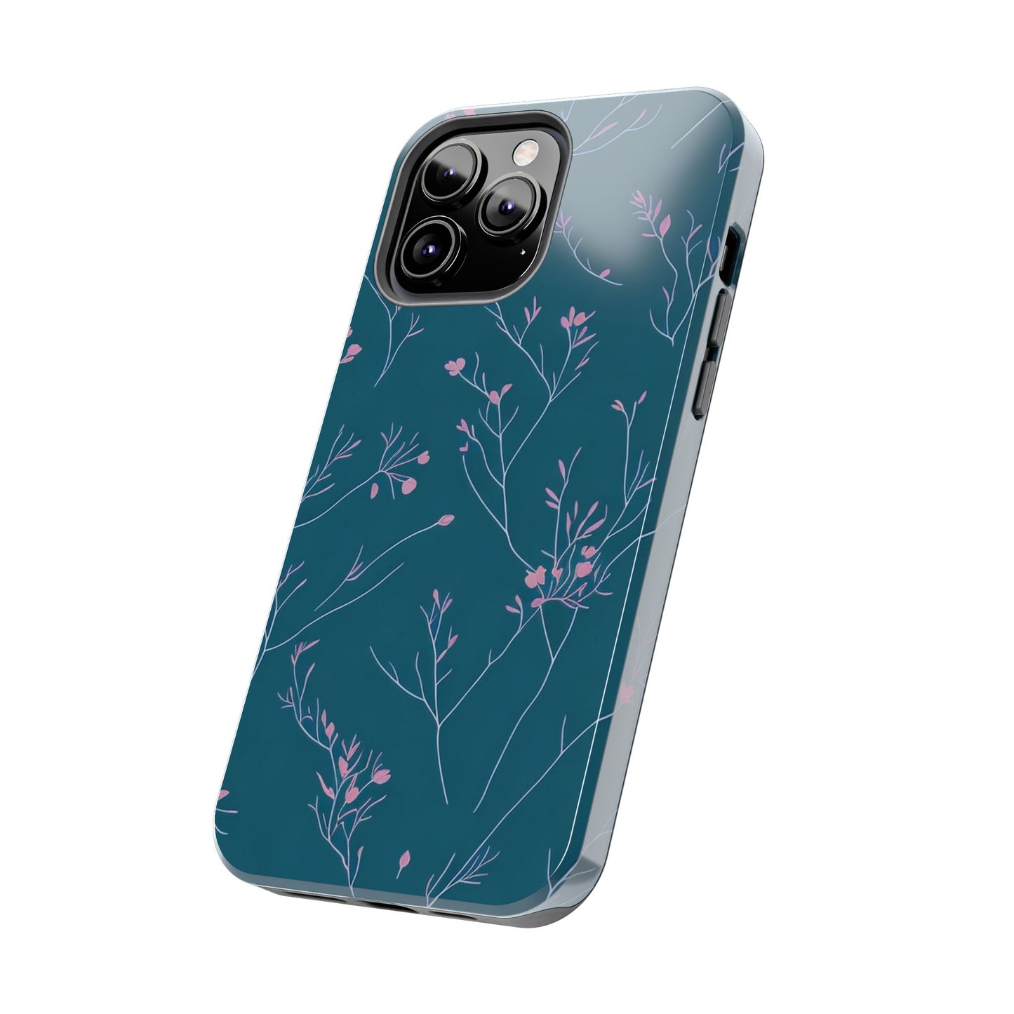 Teal Floral Tough Phone Case