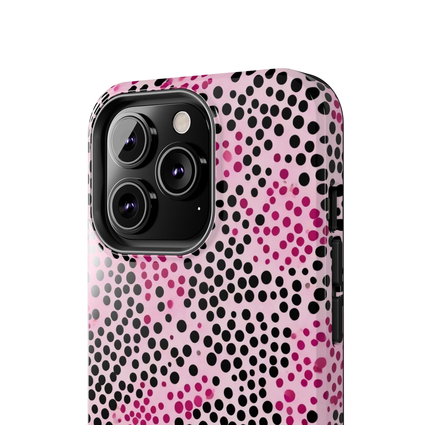 Pink and Black Dot Design Tough Phone Case
