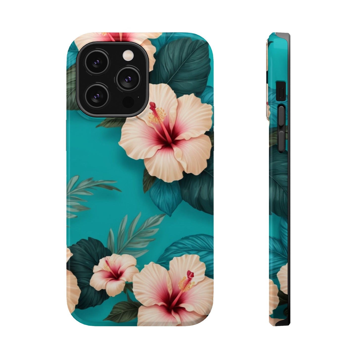 Tropical Floral Magnetic Tough Phone Case for iPhone 16 15 14 13