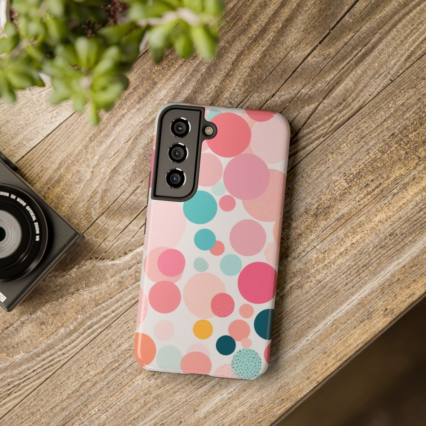 Pink Polka Dot Phone Case for iPhone 16 15 14 13 12 11 X 8 7 Samsung Galaxy S24 S23 S22 S21