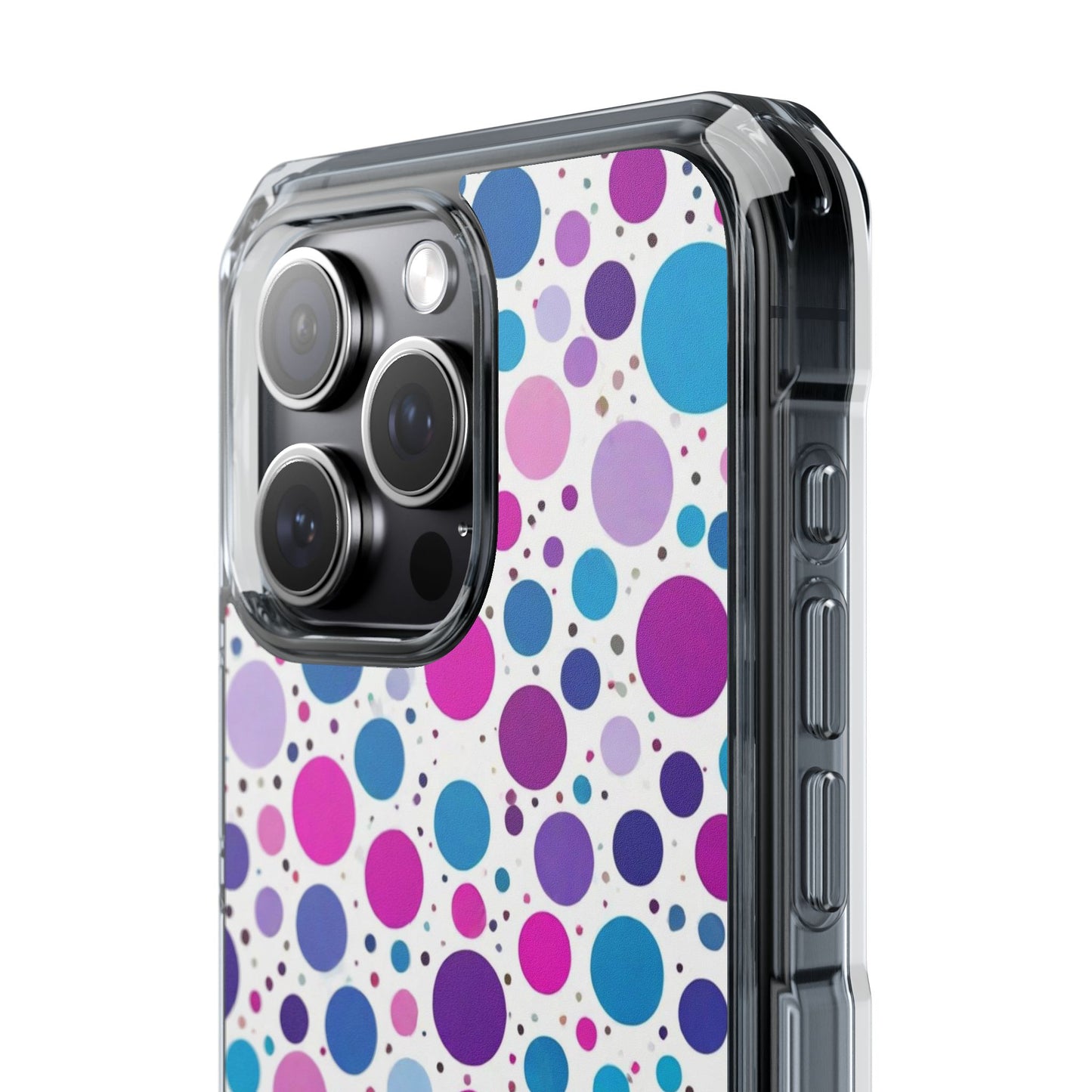 Polka Dot Design Magnetic Clear Impact Case for iPhone 16 15 14