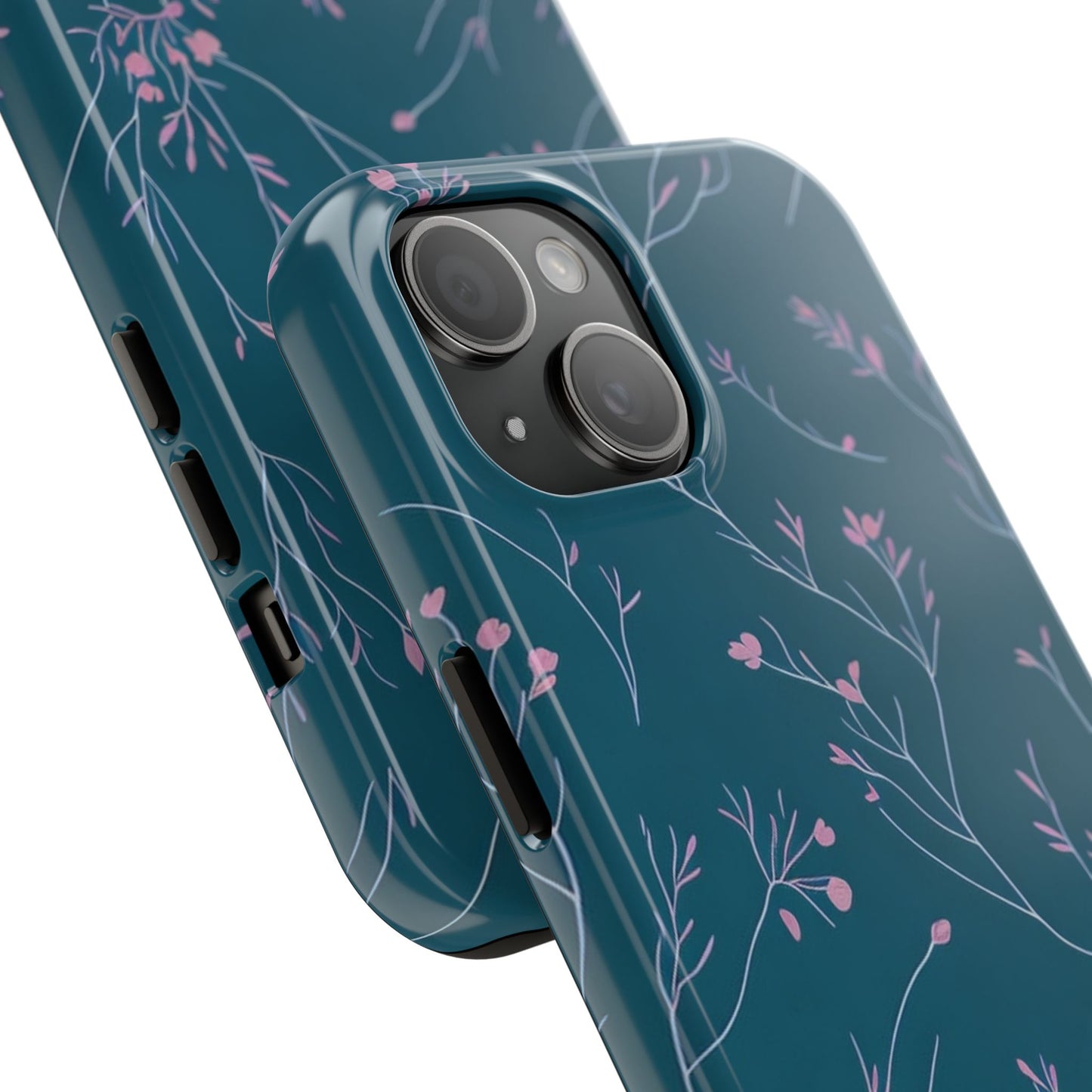 Teal Floral Tough Phone Case