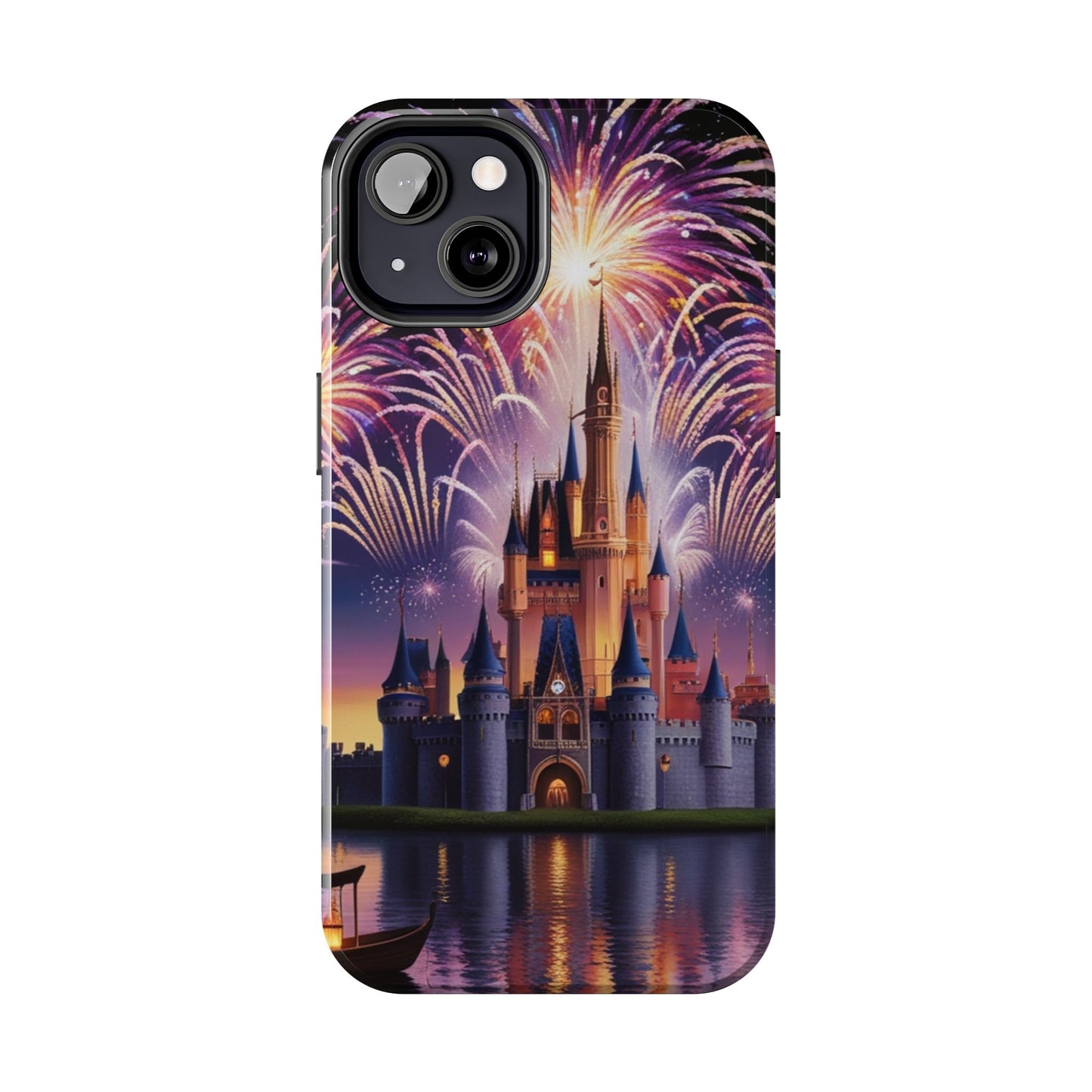 Magical Castle and Fireworks Tough Phone Case for iPhone 16 15 14 13 12 11 X 8 7 Samsung Galaxy S24 S23 S22 S21