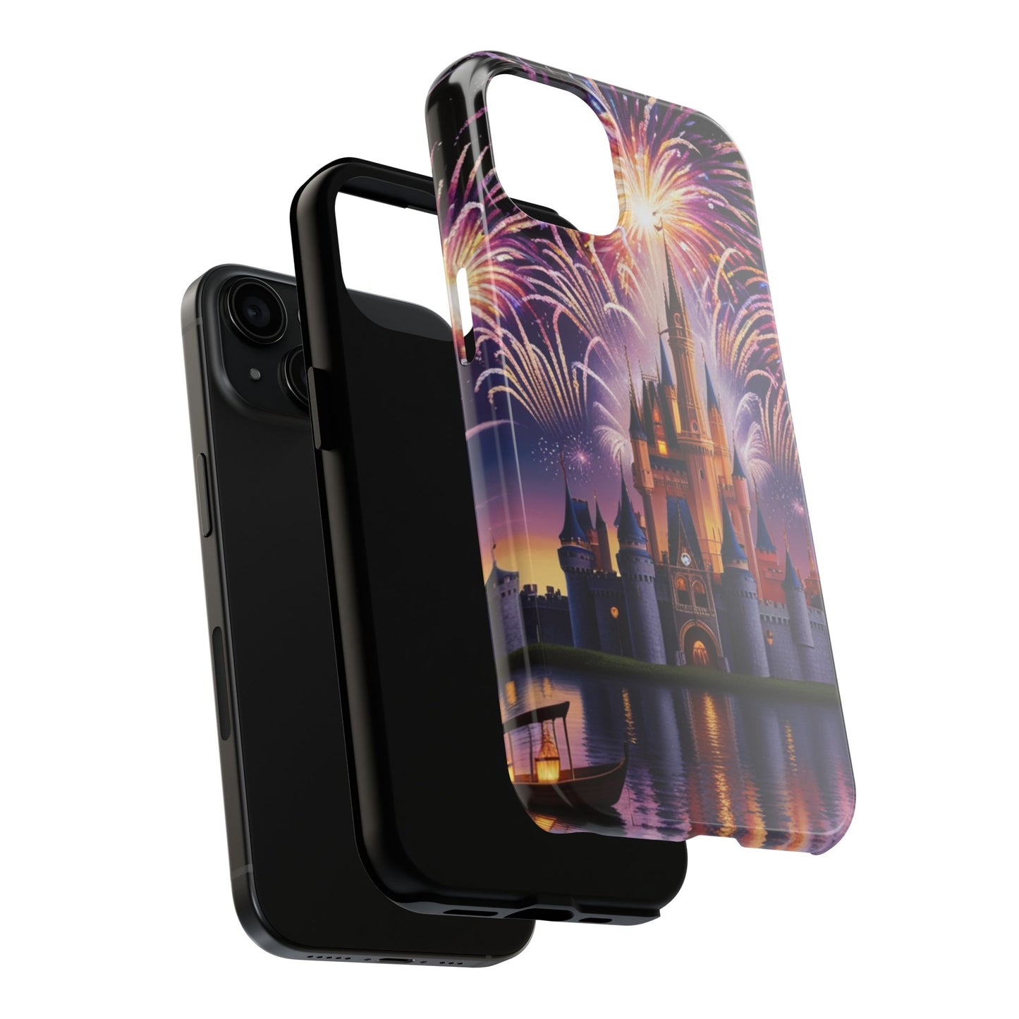 Magical Castle and Fireworks Tough Phone Case for iPhone 16 15 14 13 12 11 X 8 7 Samsung Galaxy S24 S23 S22 S21
