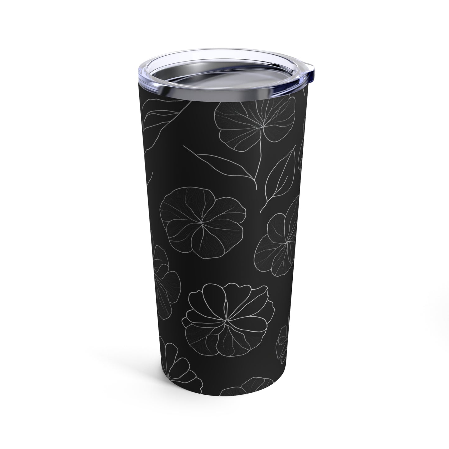 Black Floral Tumbler