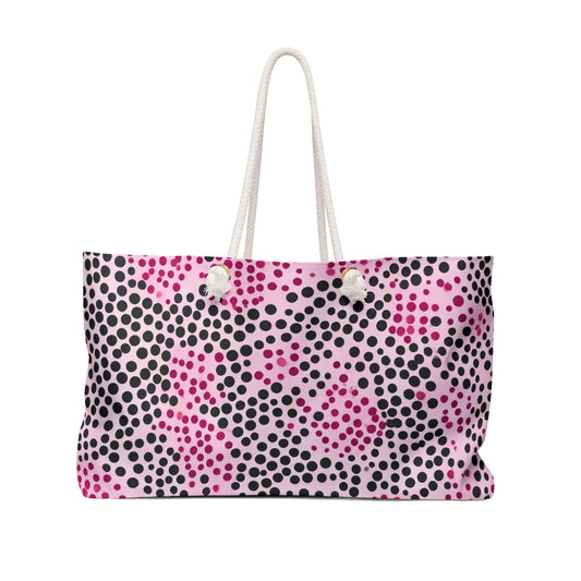 Pink Polka Dot Weekender Bag