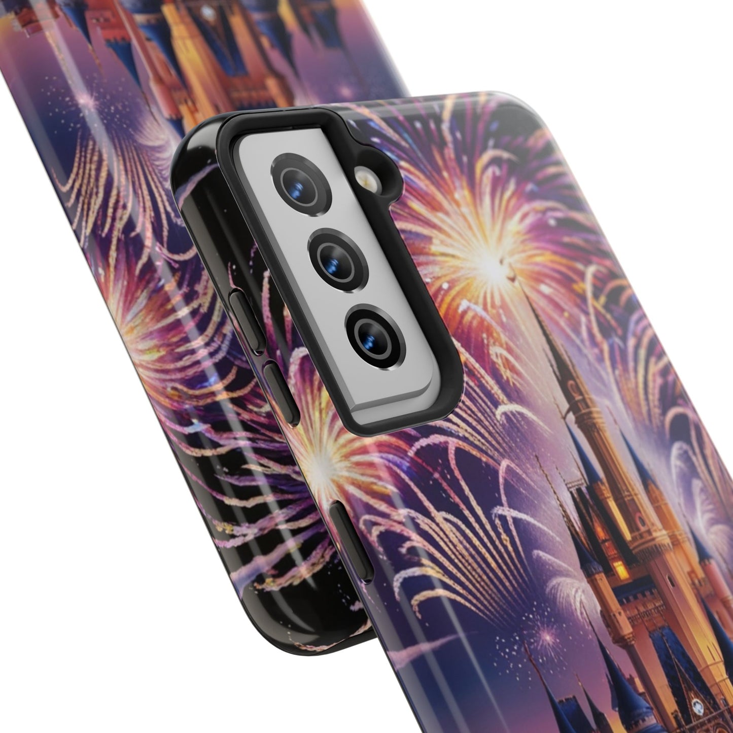 Magical Castle and Fireworks Tough Phone Case for iPhone 16 15 14 13 12 11 X 8 7 Samsung Galaxy S24 S23 S22 S21