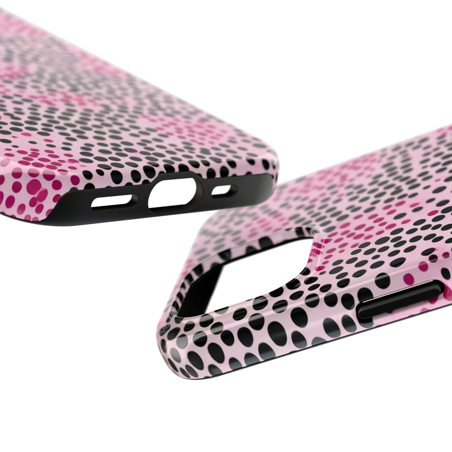 Pink and Black Dot Design Tough Phone Case