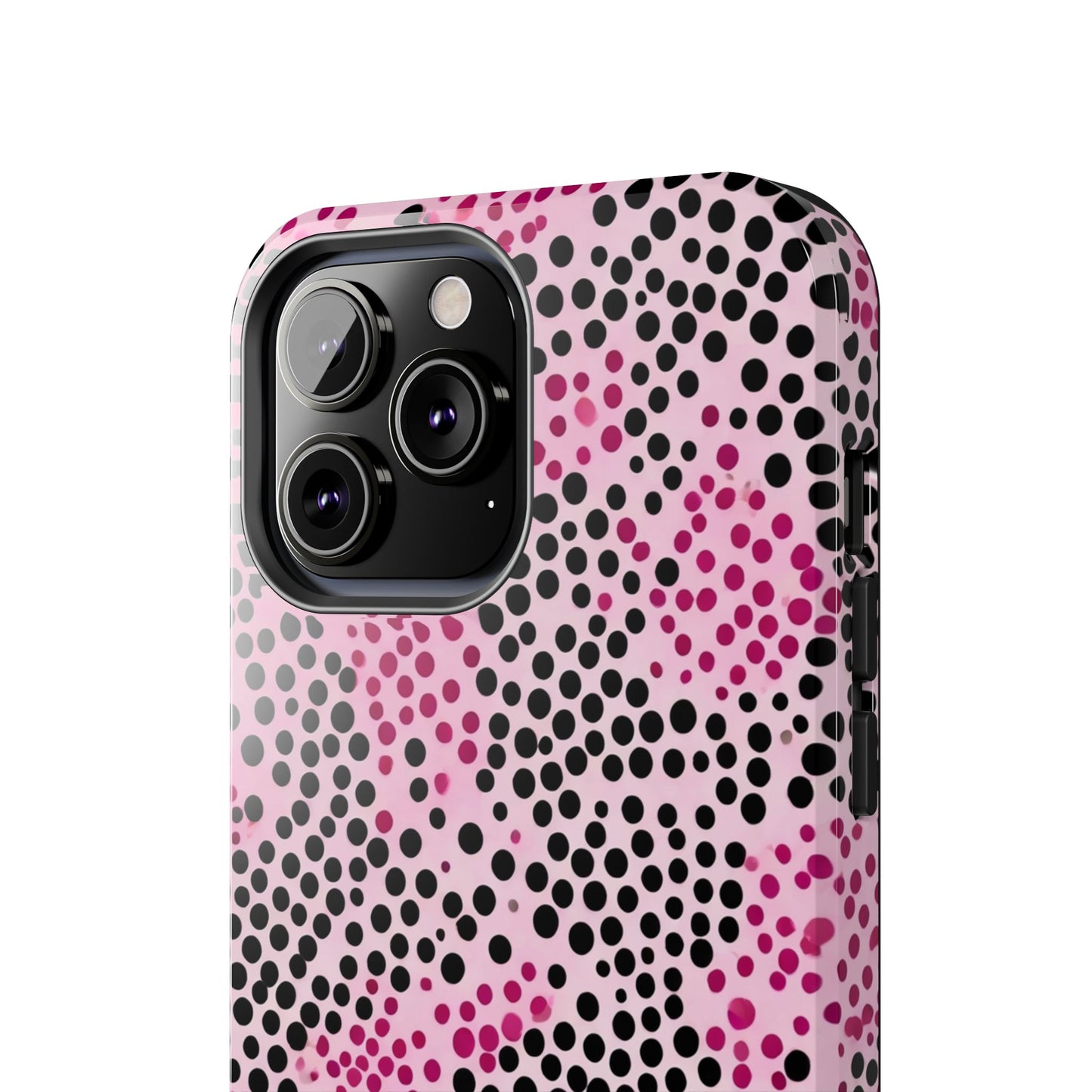 Pink and Black Dot Design Tough Phone Case