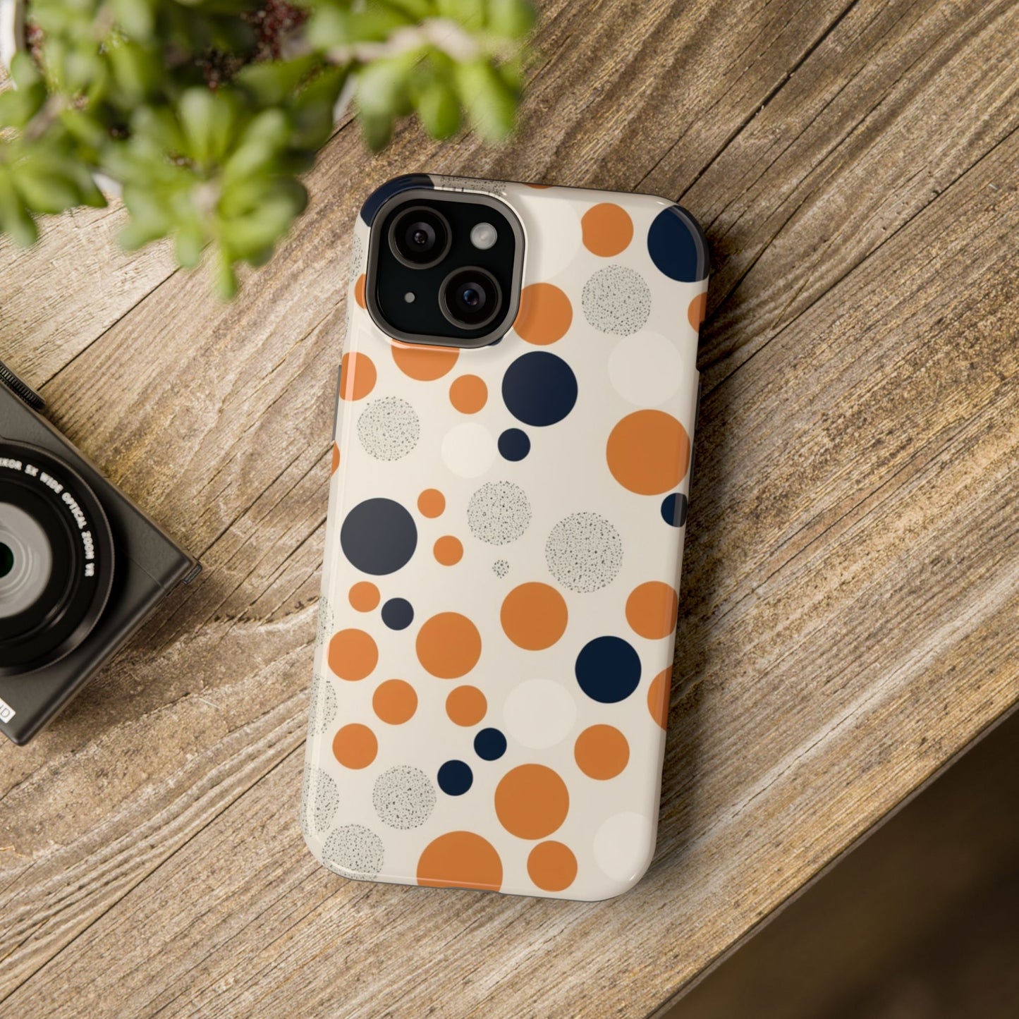 Orange Polka Dot Magnetic Phone Case