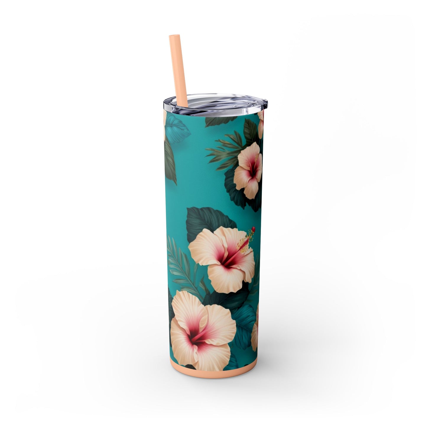 Tropical Floral Skinny Tumbler with Straw -20oz