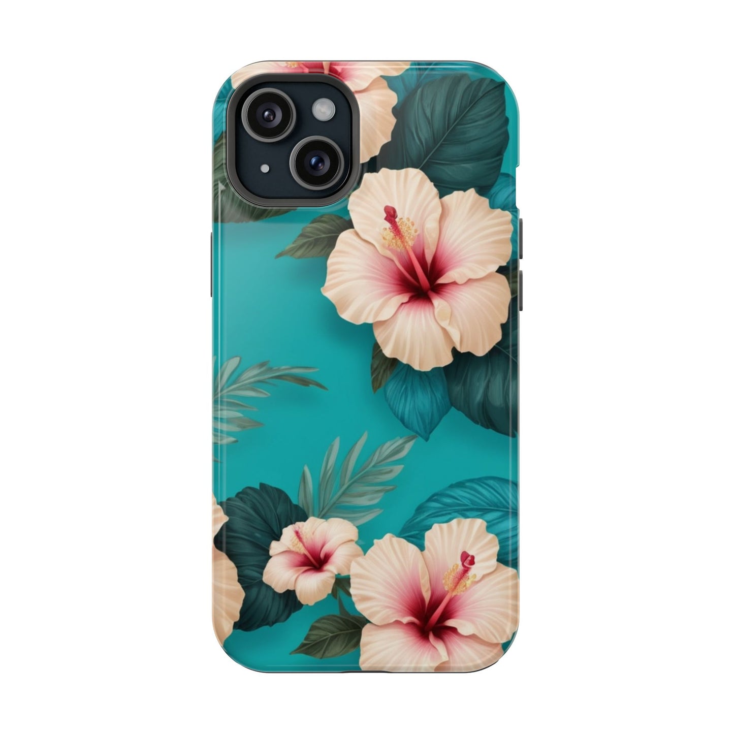 Tropical Floral Magnetic Tough Phone Case for iPhone 16 15 14 13