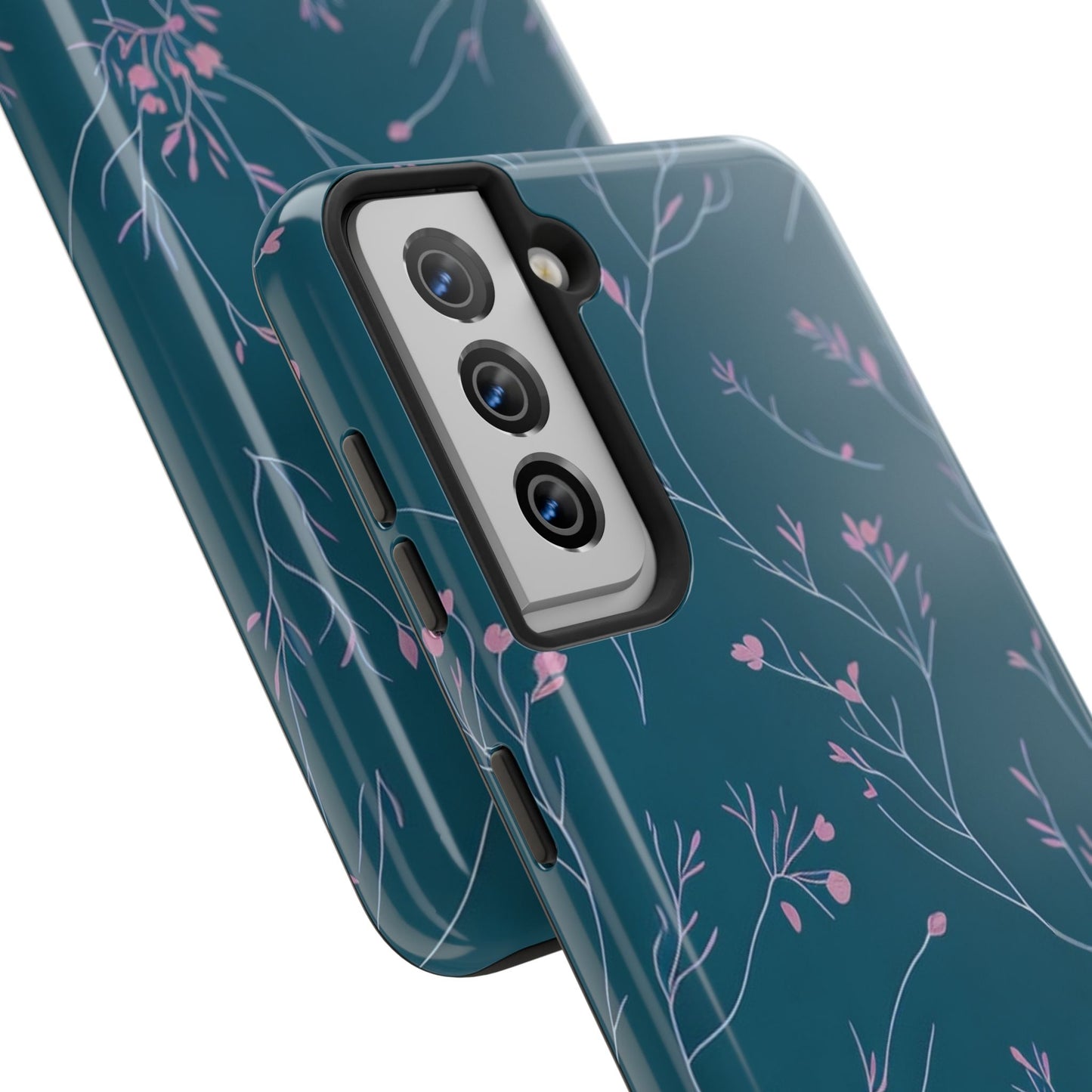 Teal Floral Tough Phone Case