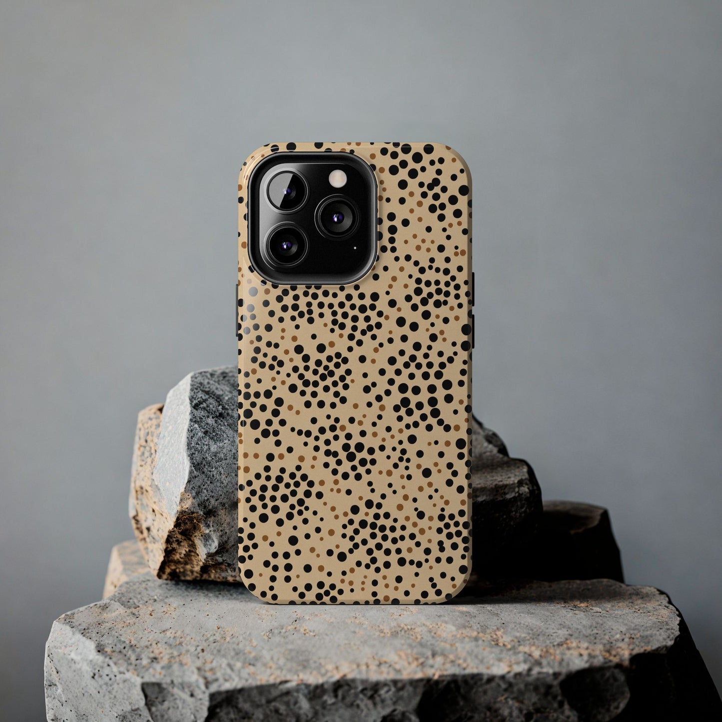 Tan and Black Dot Tough Phone Case
