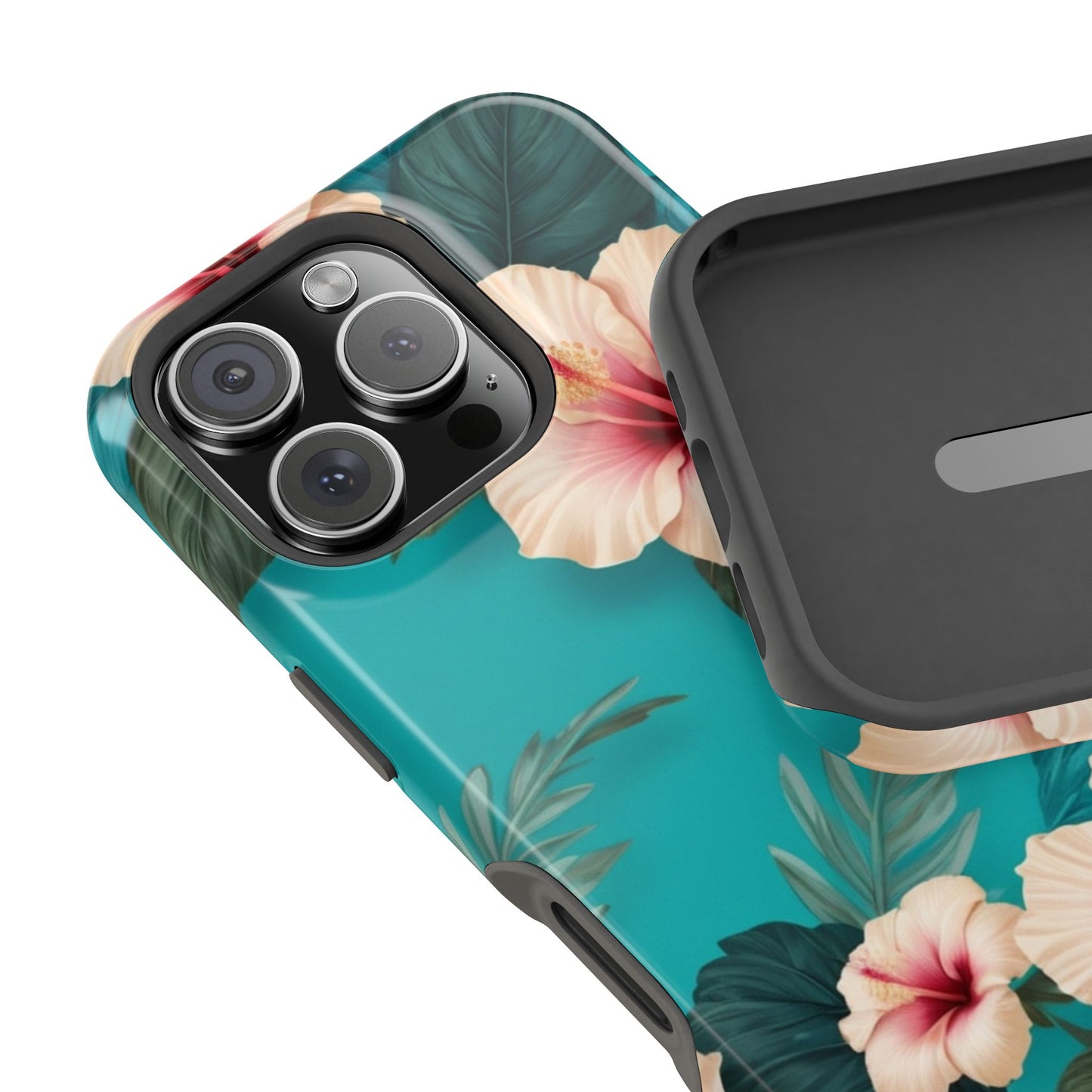 Tropical Floral Magnetic Tough Phone Case for iPhone 16 15 14 13