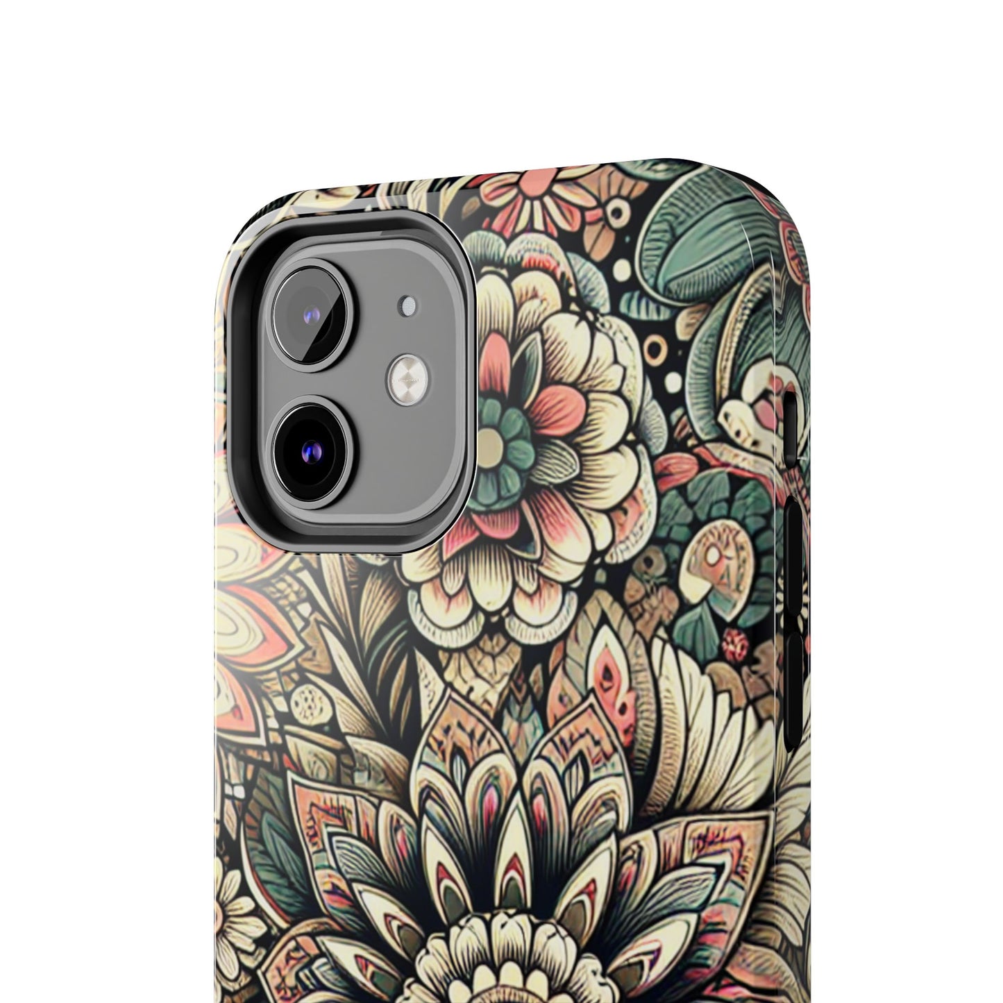 Boho Floral Tough Case for iPhone 16 15 14 13 12 11 X 8 7 Samsung Galaxy S24 S23 S22 S21