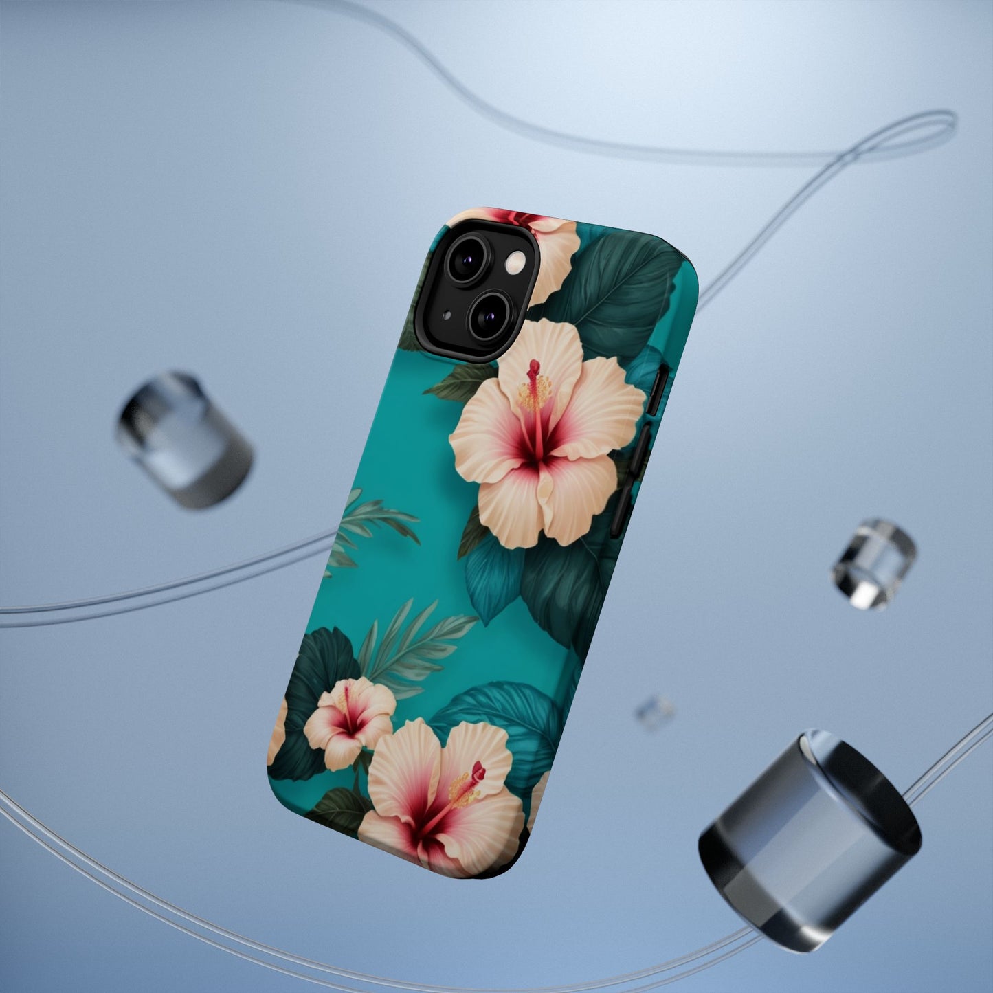 Tropical Floral Magnetic Tough Phone Case for iPhone 16 15 14 13