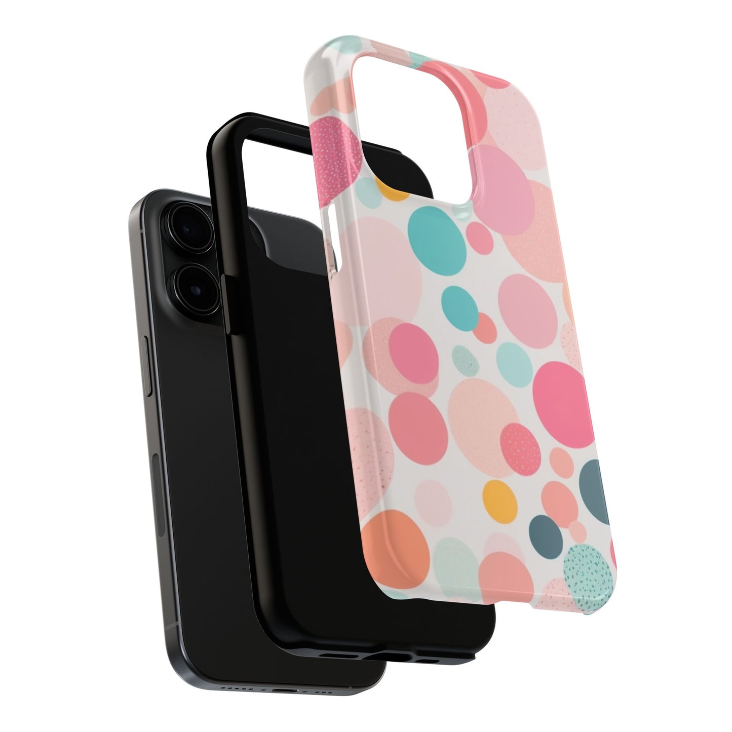 Pink Polka Dot Phone Case for iPhone 16 15 14 13 12 11 X 8 7 Samsung Galaxy S24 S23 S22 S21