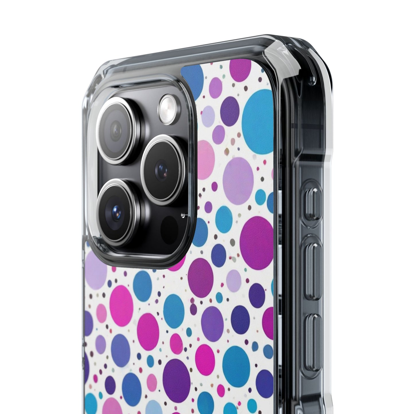 Polka Dot Design Magnetic Clear Impact Case for iPhone 16 15 14