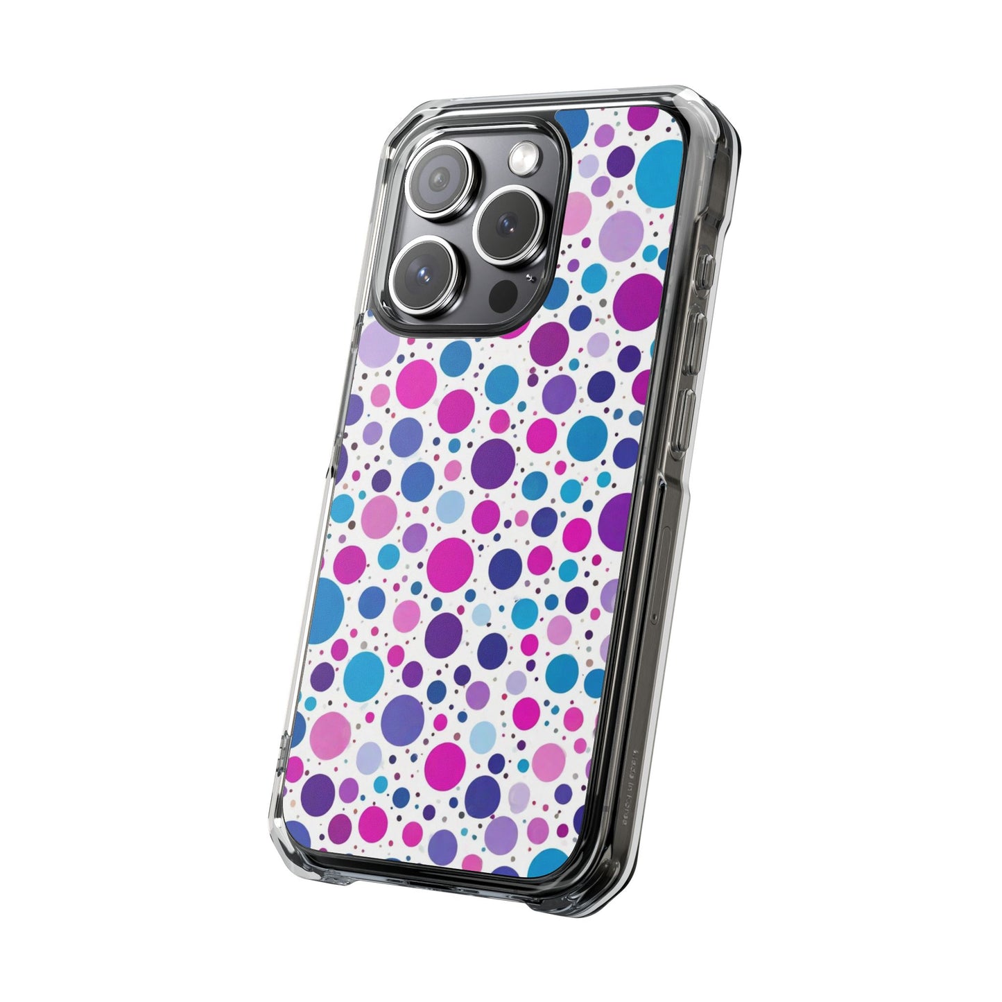 Polka Dot Design Magnetic Clear Impact Case for iPhone 16 15 14