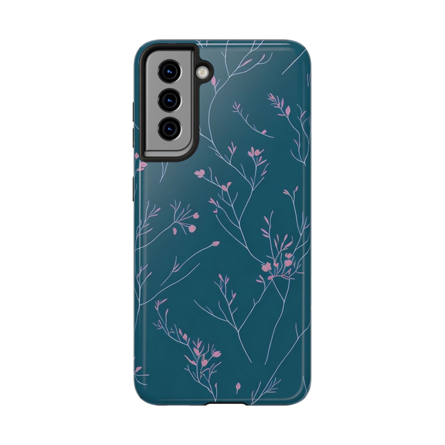 Teal Floral Tough Phone Case