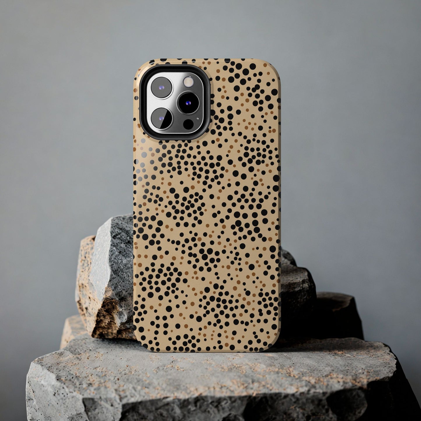 Tan and Black Dot Tough Phone Case