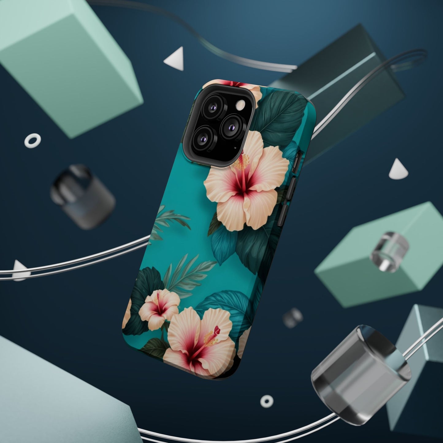 Tropical Floral Magnetic Tough Phone Case for iPhone 16 15 14 13