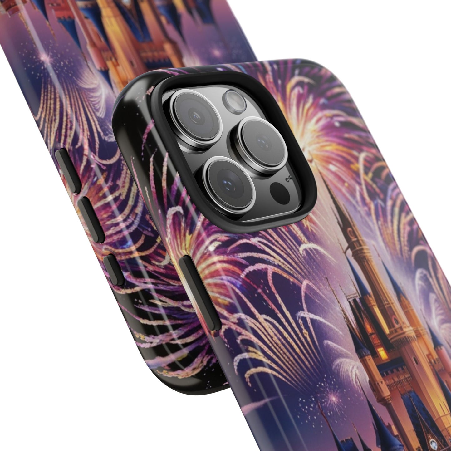 Magical Castle and Fireworks Tough Phone Case for iPhone 16 15 14 13 12 11 X 8 7 Samsung Galaxy S24 S23 S22 S21