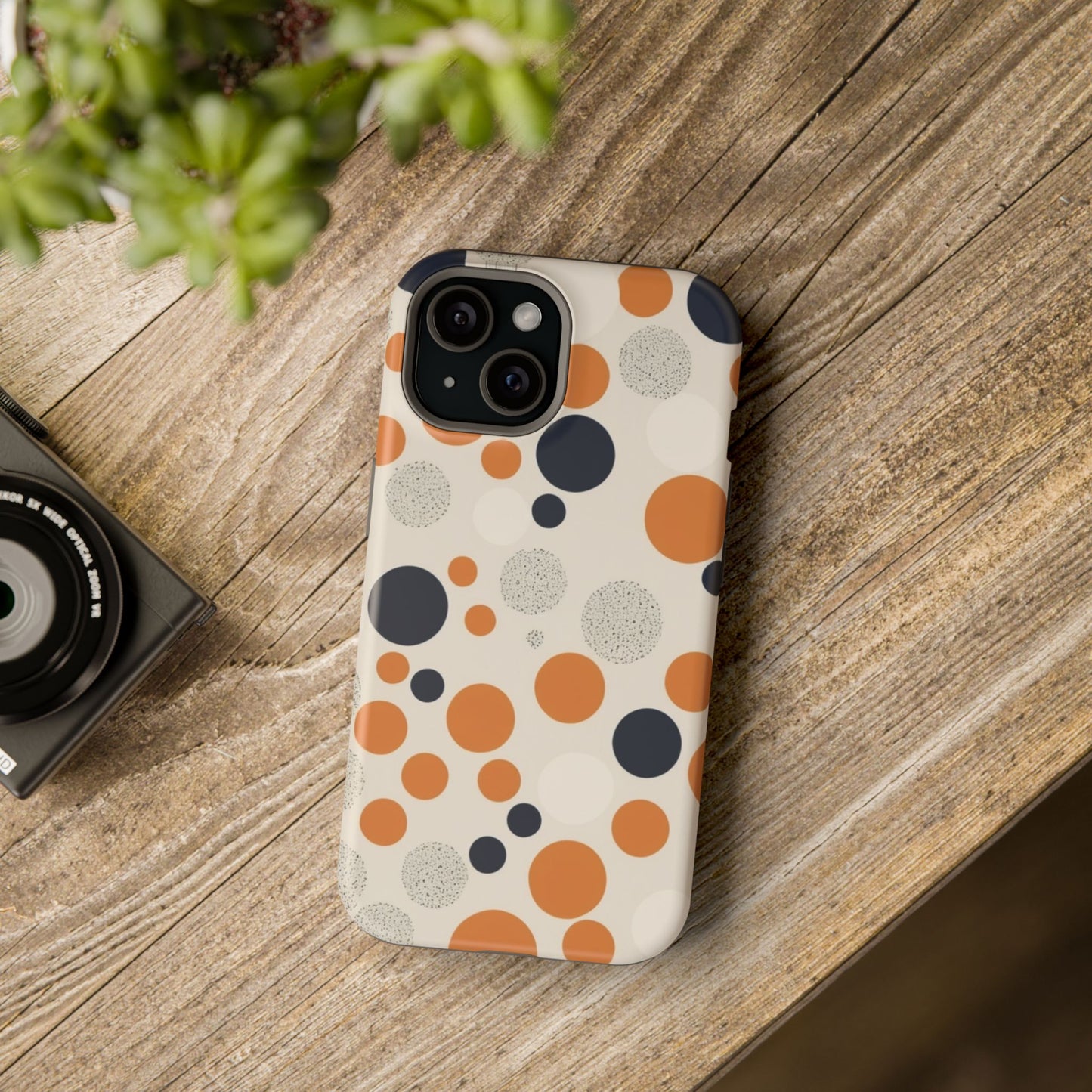 Orange Polka Dot Magnetic Phone Case