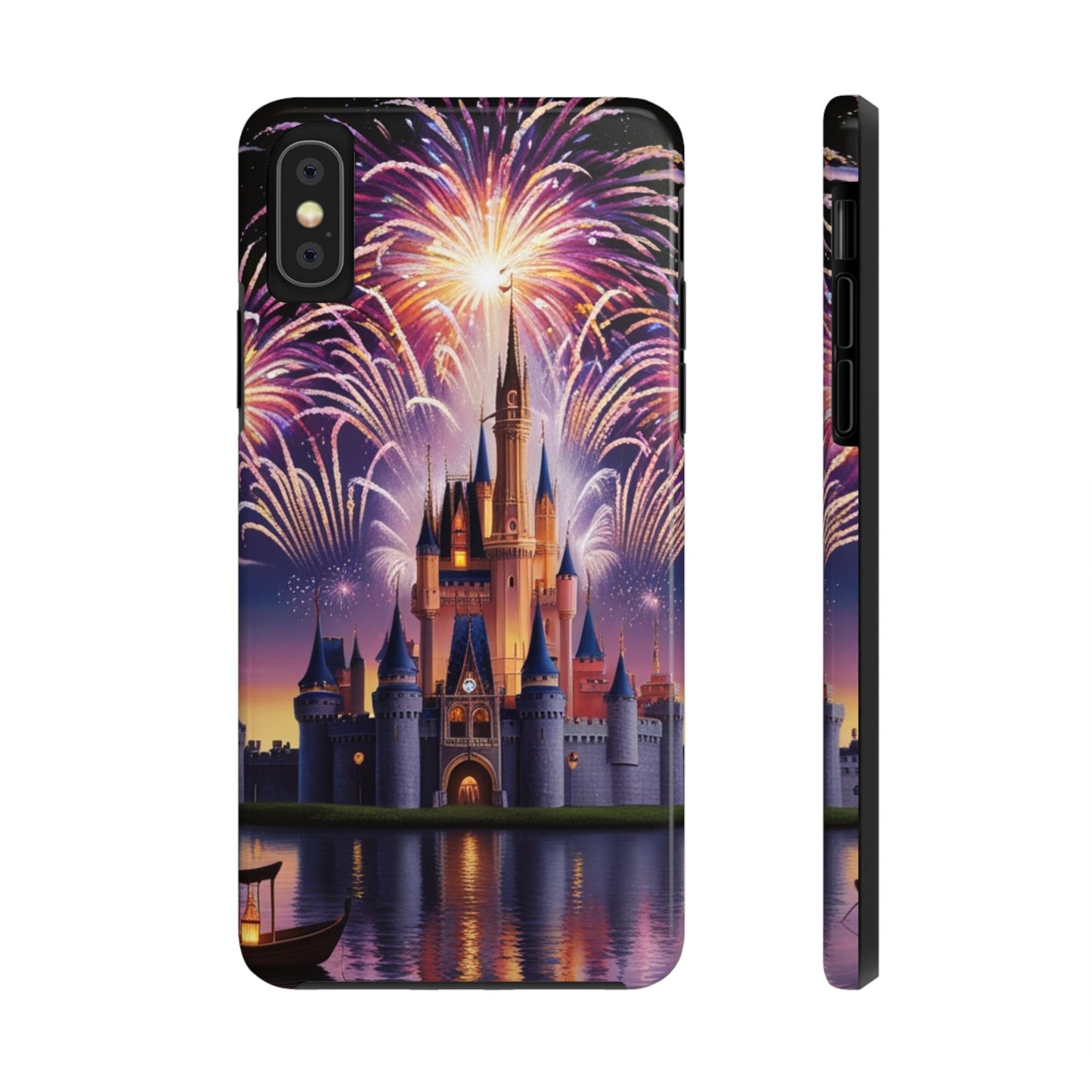 Magical Castle and Fireworks Tough Phone Case for iPhone 16 15 14 13 12 11 X 8 7 Samsung Galaxy S24 S23 S22 S21