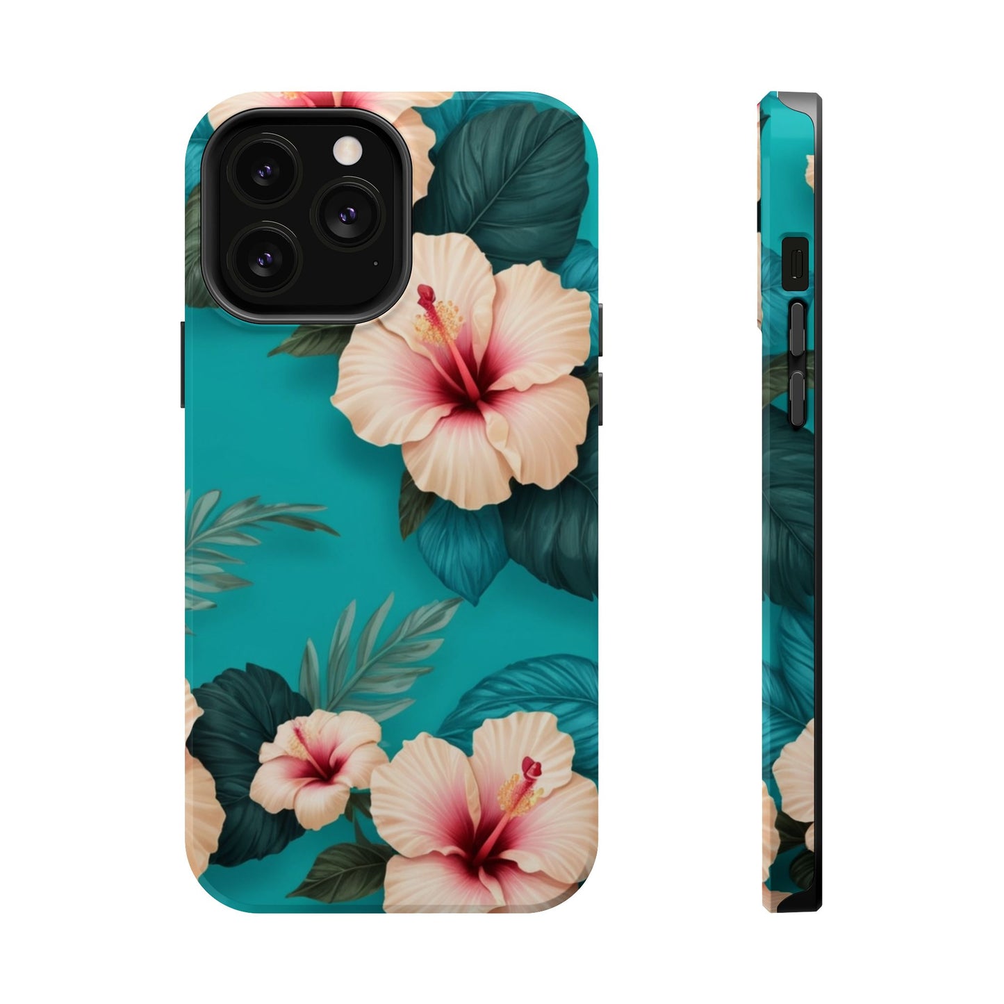 Tropical Floral Magnetic Tough Phone Case for iPhone 16 15 14 13