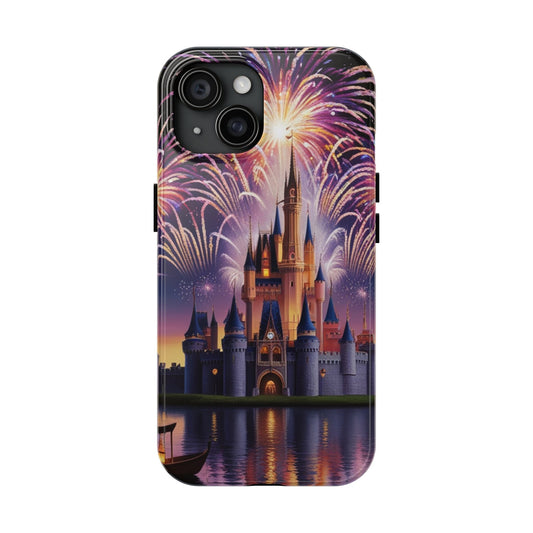 Magical Castle and Fireworks Tough Phone Case for iPhone 16 15 14 13 12 11 X 8 7 Samsung Galaxy S24 S23 S22 S21