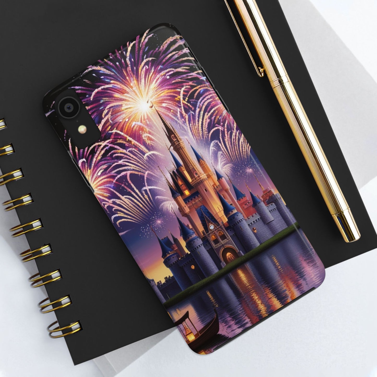 Magical Castle and Fireworks Tough Phone Case for iPhone 16 15 14 13 12 11 X 8 7 Samsung Galaxy S24 S23 S22 S21